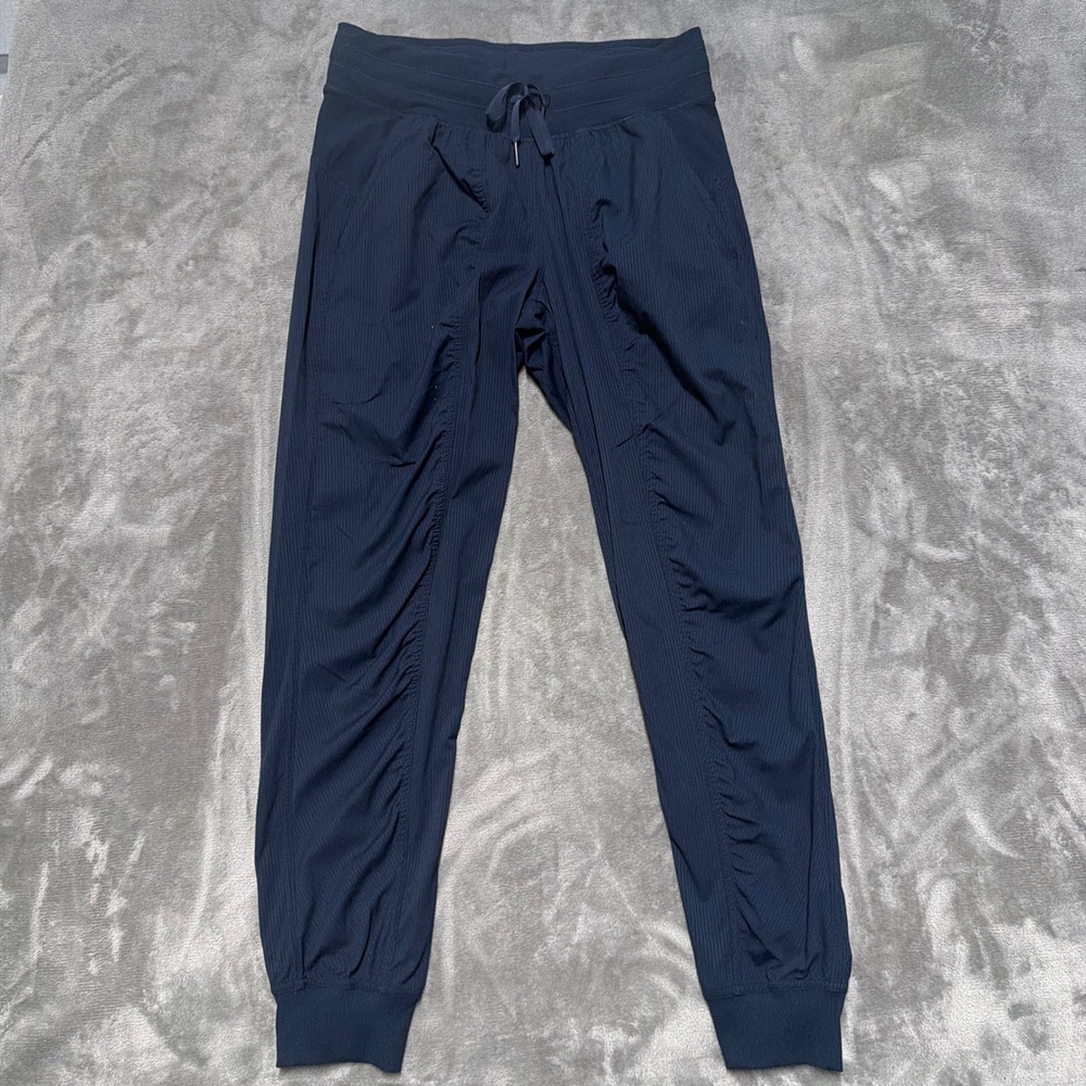 Lululemon Dance Studio Mid Rise Jogger Womens 8 Navy Blue Ribbed Athletic
